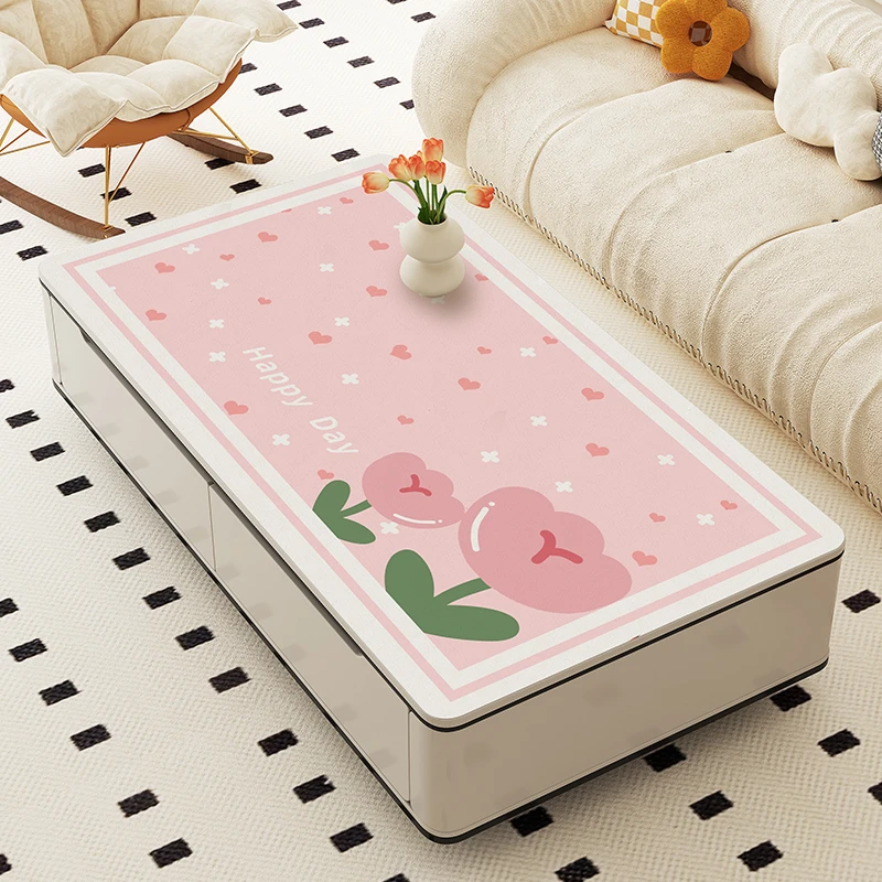 茶几桌布免洗防烫卡通餐桌垫高级感高档客厅皮革桌面保护垫子