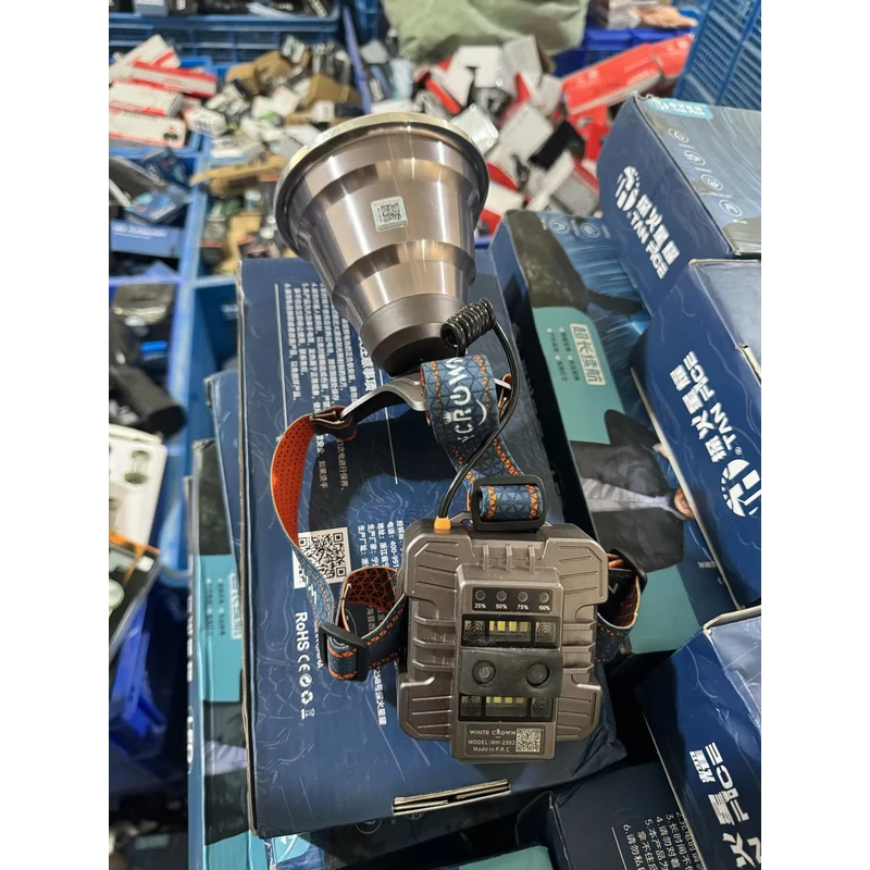 【微瑕】破夜【大容量锂电】爆亮远射铝合金多功头灯超长续航