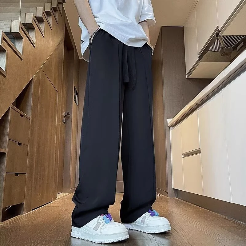 裤子男高街潮ins潮牌设计感小众九分直筒裤休闲长裤春秋潮流韩版