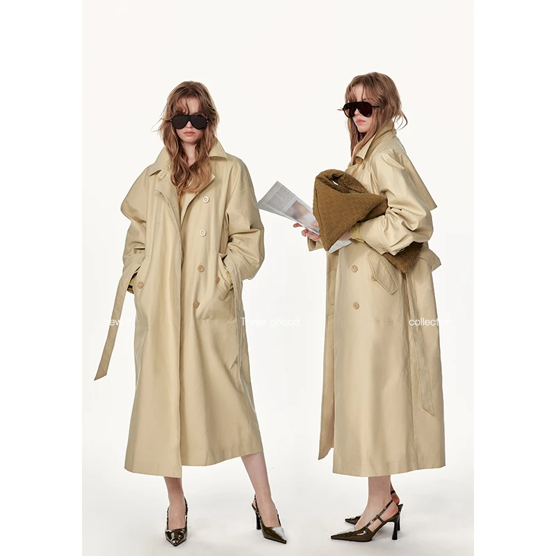 THREE GOOOD/三吉 高智女主 廓形版设计感极简韩系风衣Y725T10469