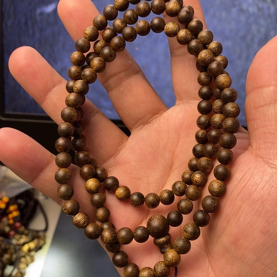 沉香手串圆珠06多圈14克多样性发一