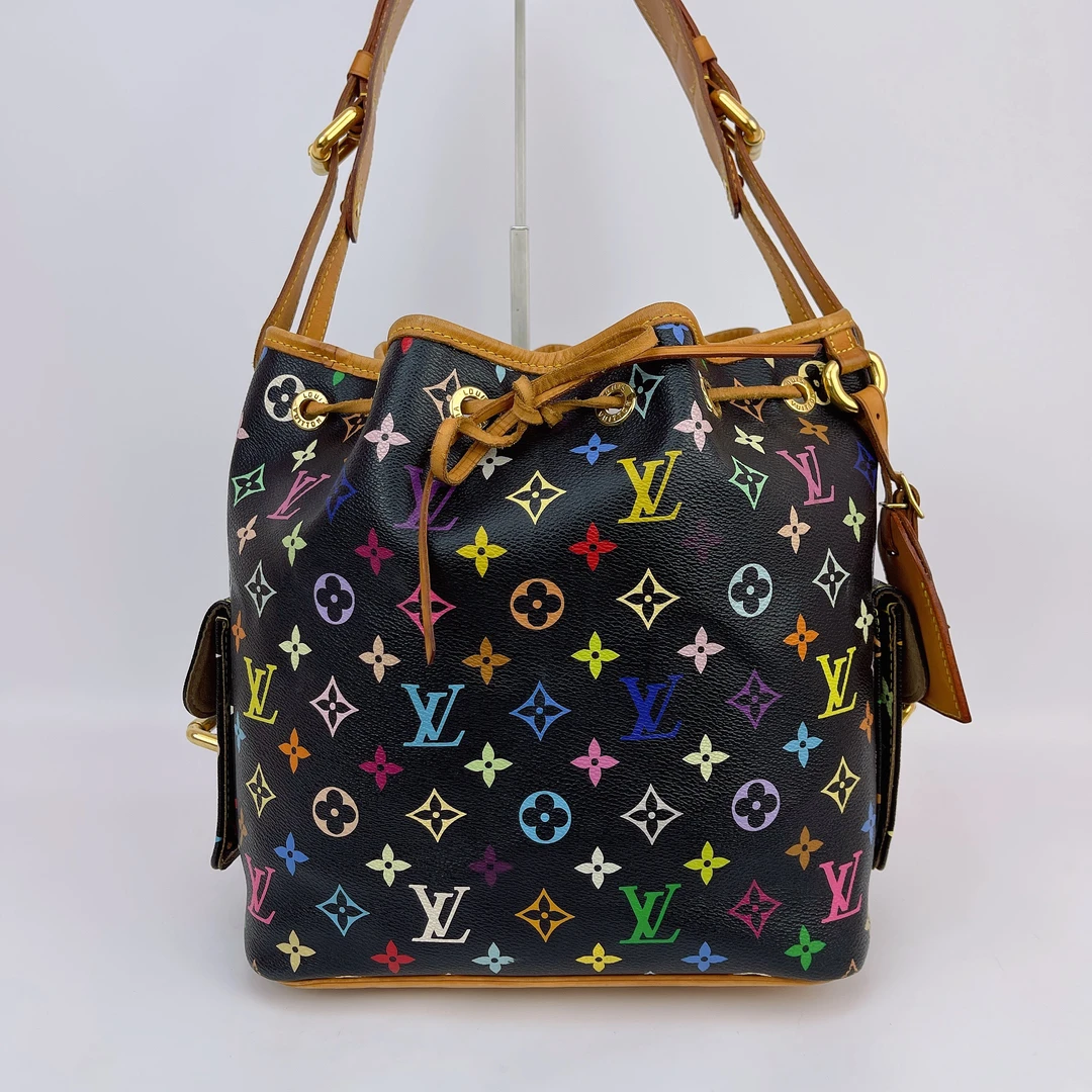 95新 LouisVuitton/路易威登 LV黑三彩单肩包内标CA0089底28 M572