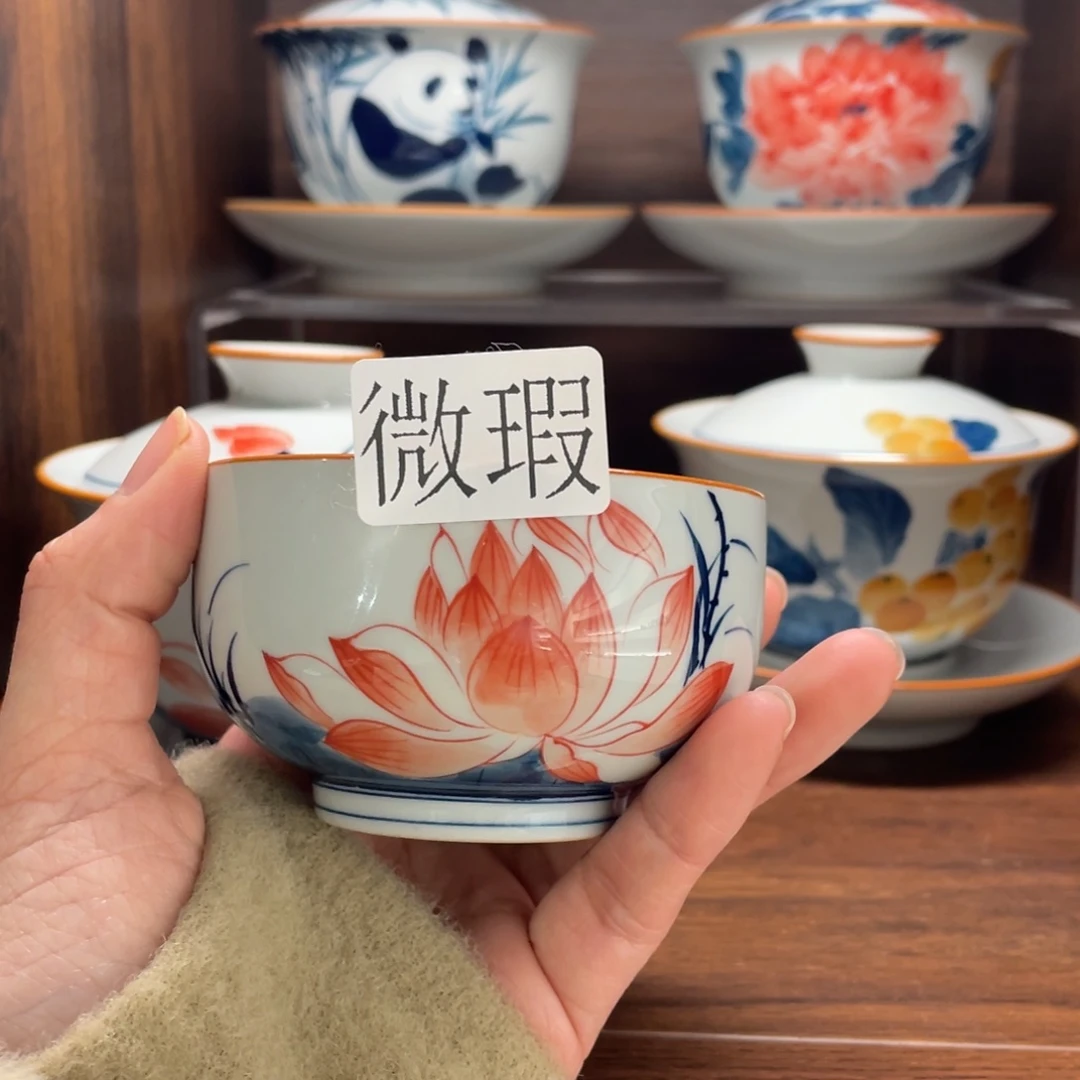 有瑕纯手绘釉下彩