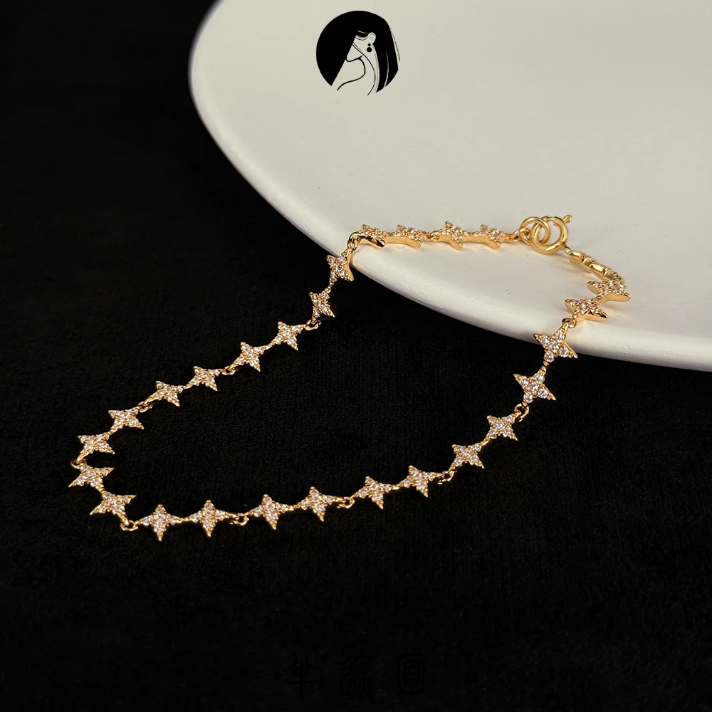 925银手链 半遮面气质轻奢繁星系列时尚纯银个性ins镶钻手链