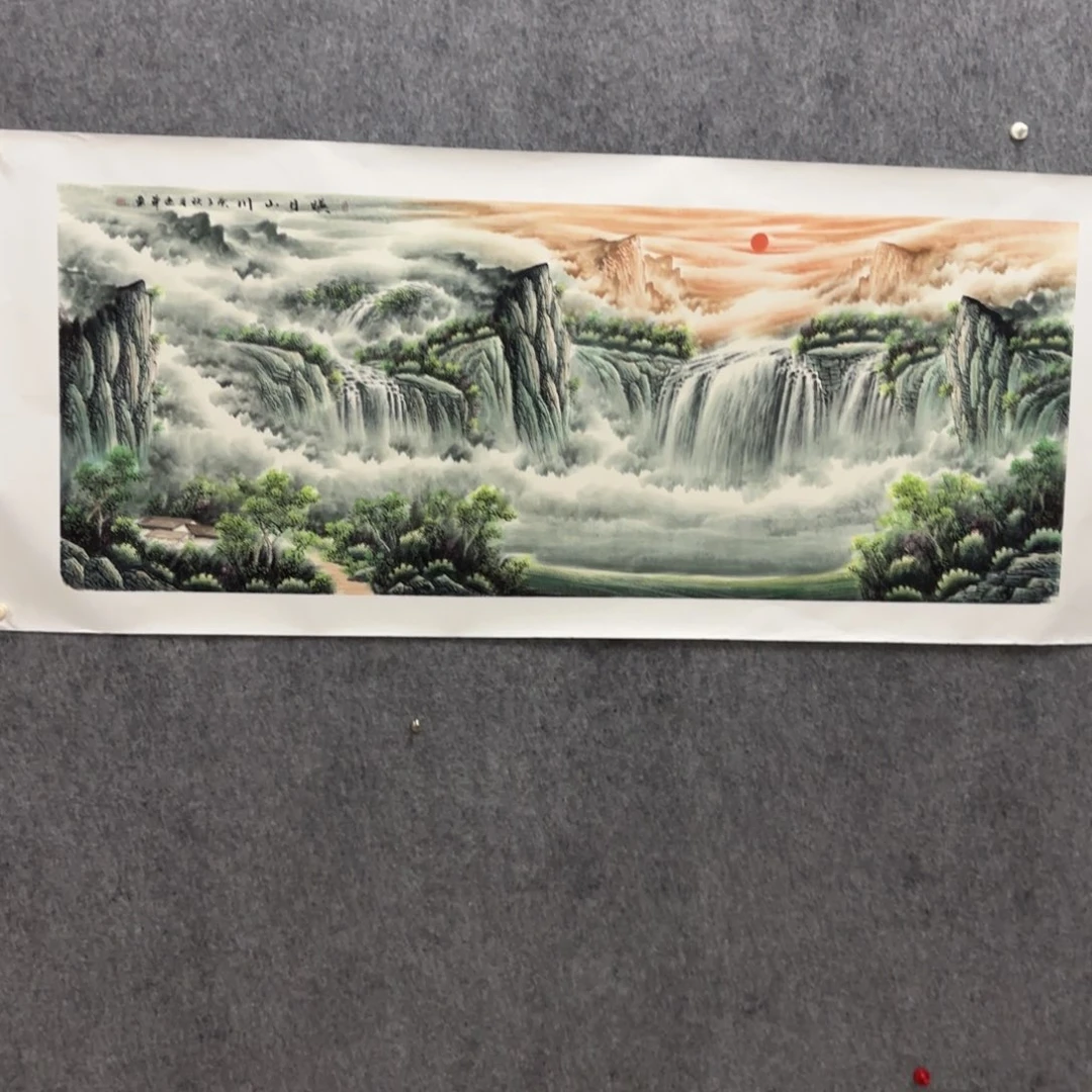 国画陆远华国画青绿山水6尺