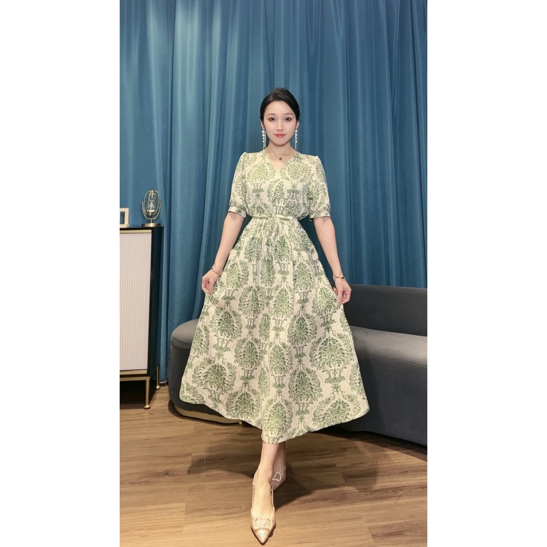 【商场高货】 绿野仙踪轻奢夏季高贵设计师女装连衣裙6224
