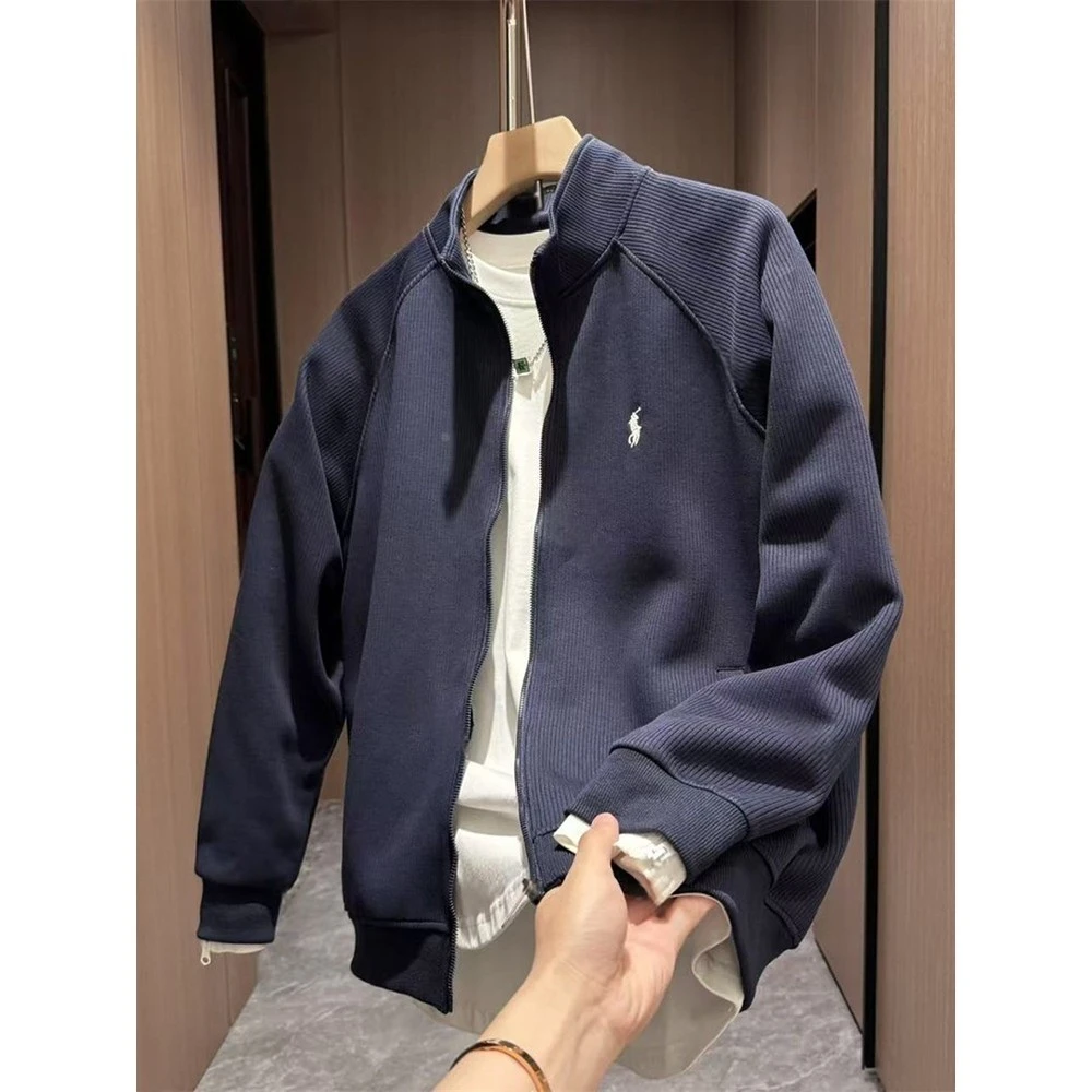 2025秋冬新款男士拉链开衫卫衣时尚百搭休闲长袖休闲运动衫外套潮