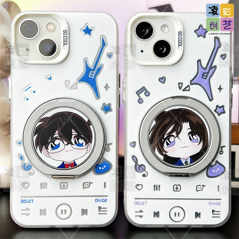 凌彩创艺手机壳适用苹果17华为小米vivo动漫柯南呆萌小兰旋转支架