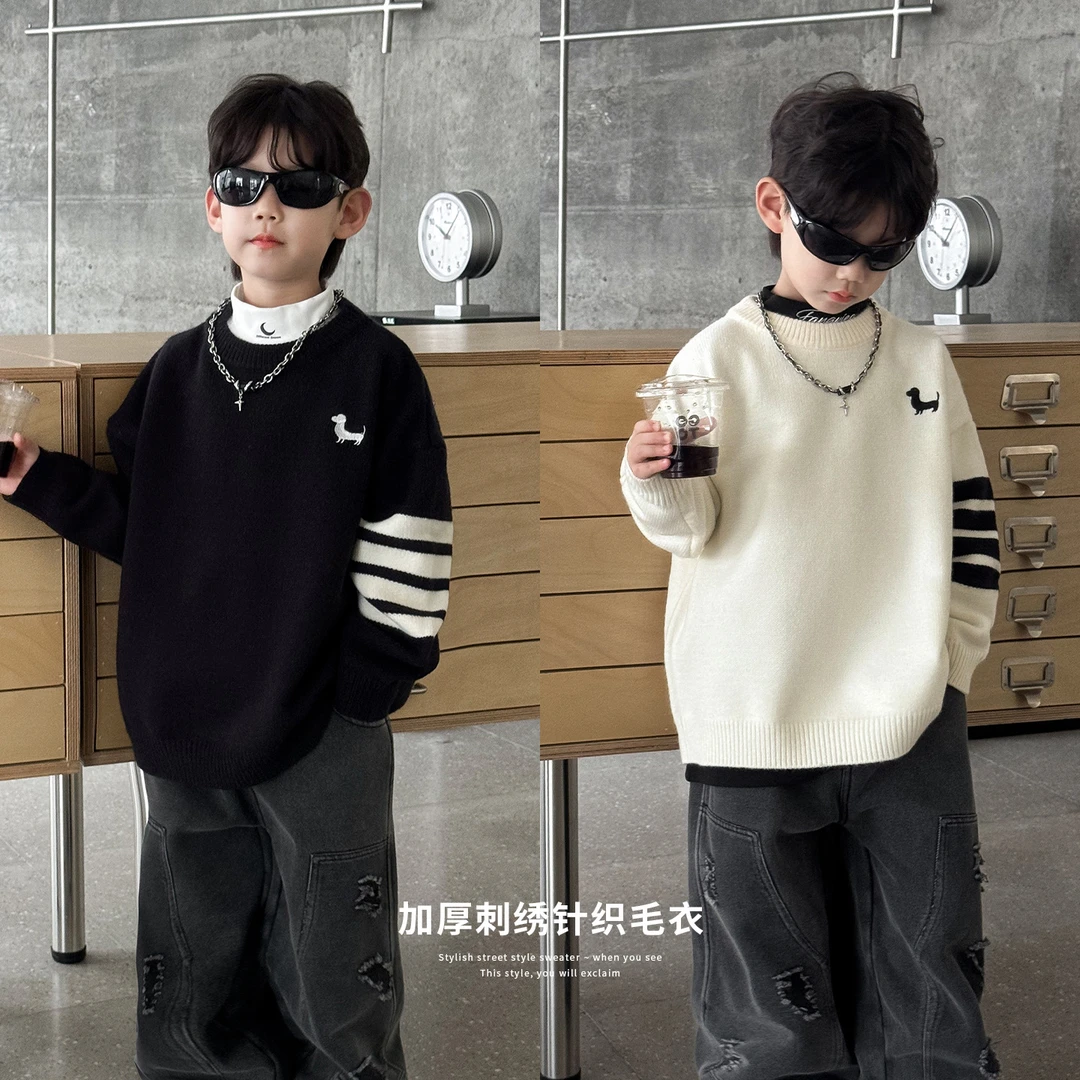 【Q】袖子杠条圆领毛衣WMY4060