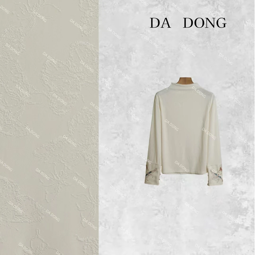 两只蝴蝶--新中式国风气质洋气时尚百搭打底宽松半高领长袖衬衫