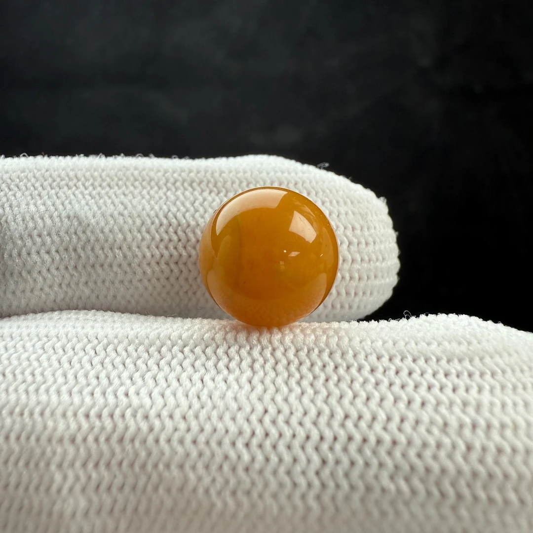 A1475天然原矿蜜蜡 鸡油红圆珠 11.6mm支持复检假一罚十