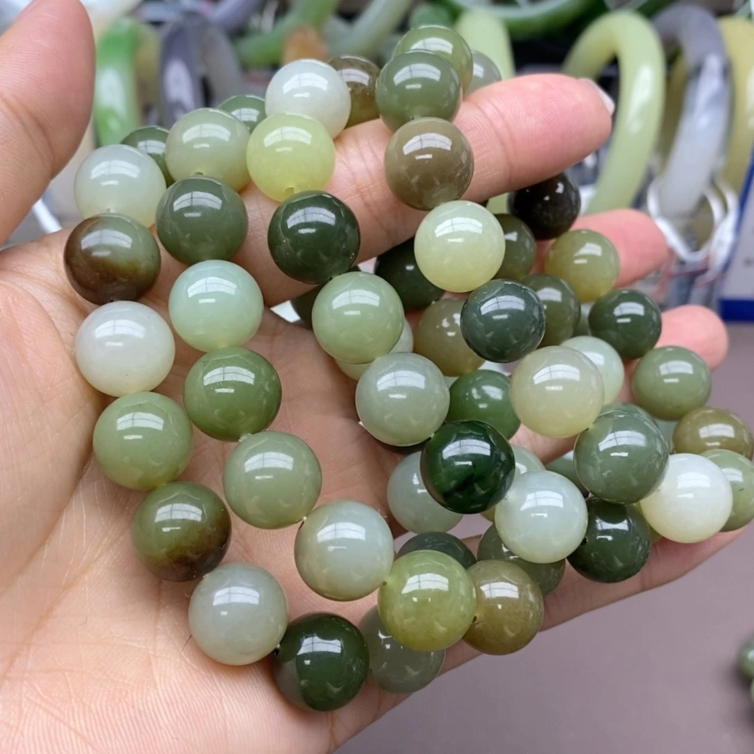 和田玉手串未镶嵌卡12多样性拍一发一