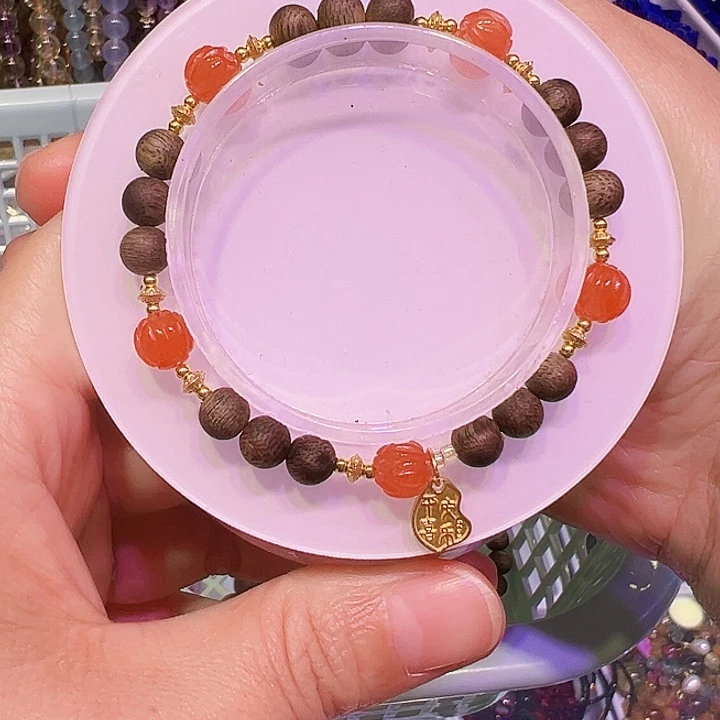 南红玛瑙银S925镶嵌颈饰diy