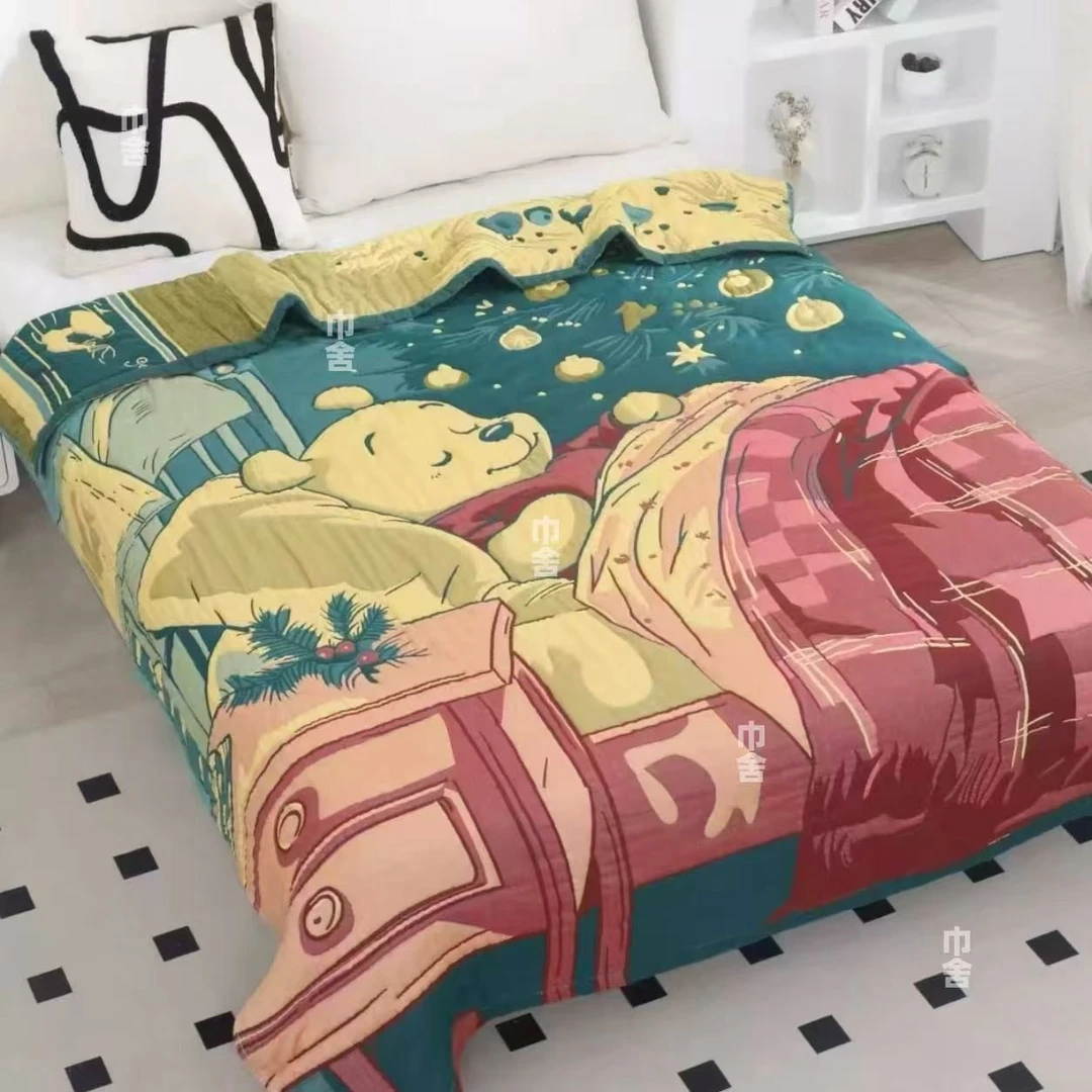 【圣诞维尼】200*230cm 新疆棉A类 柔软亲肤卡通泡芙被