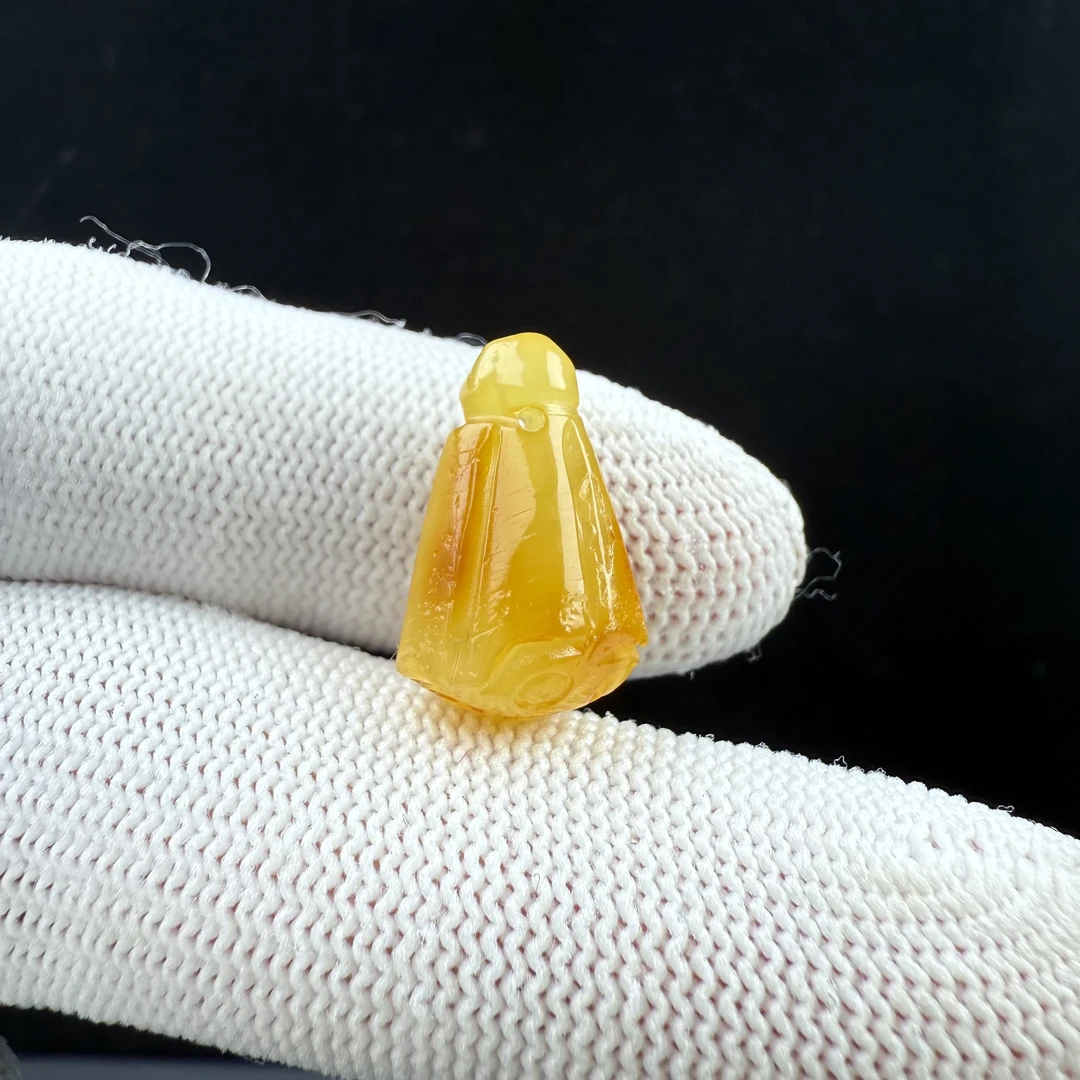 J3525 天然原矿蜜蜡三通11.4*19mm 抖音基地先鉴后发 假一罚四