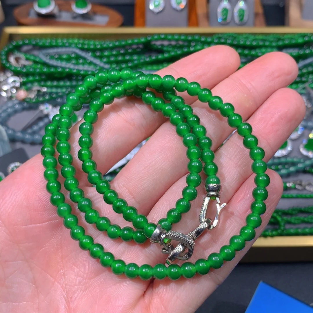 翡翠项链未镶嵌天然