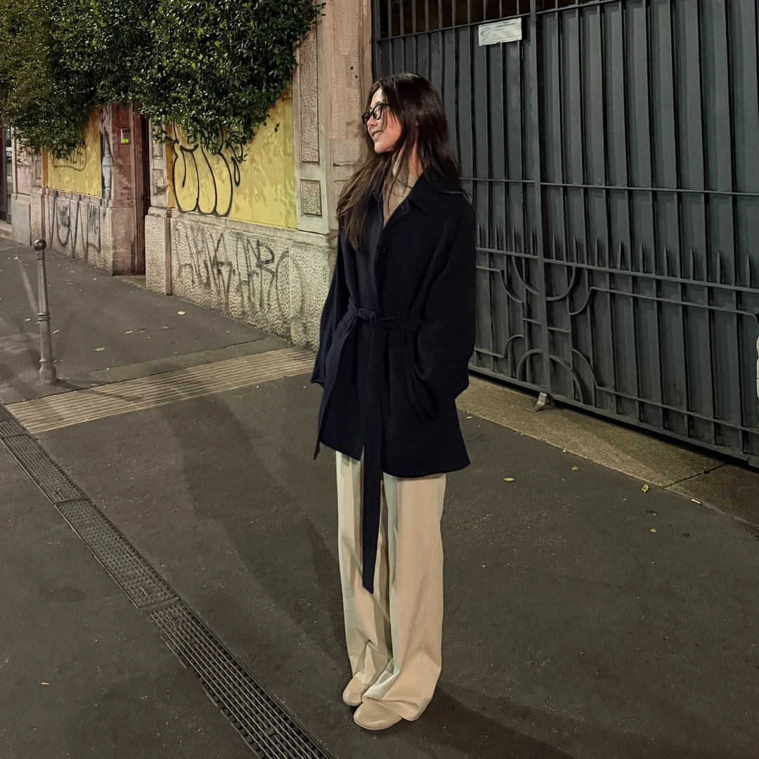 ROMI STUDIO“国王的礼物”顶奢微米细柔双面呢大衣RWCWWG6313