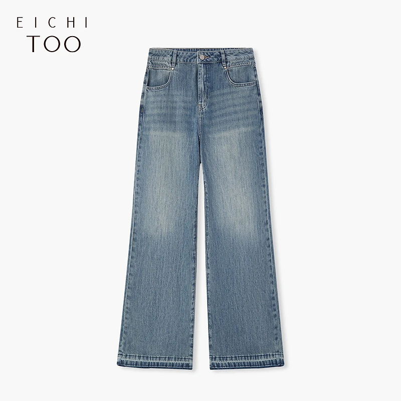 A爱居兔女装新款宽松廓形复古时尚牛仔裤EKNAJ2P028A