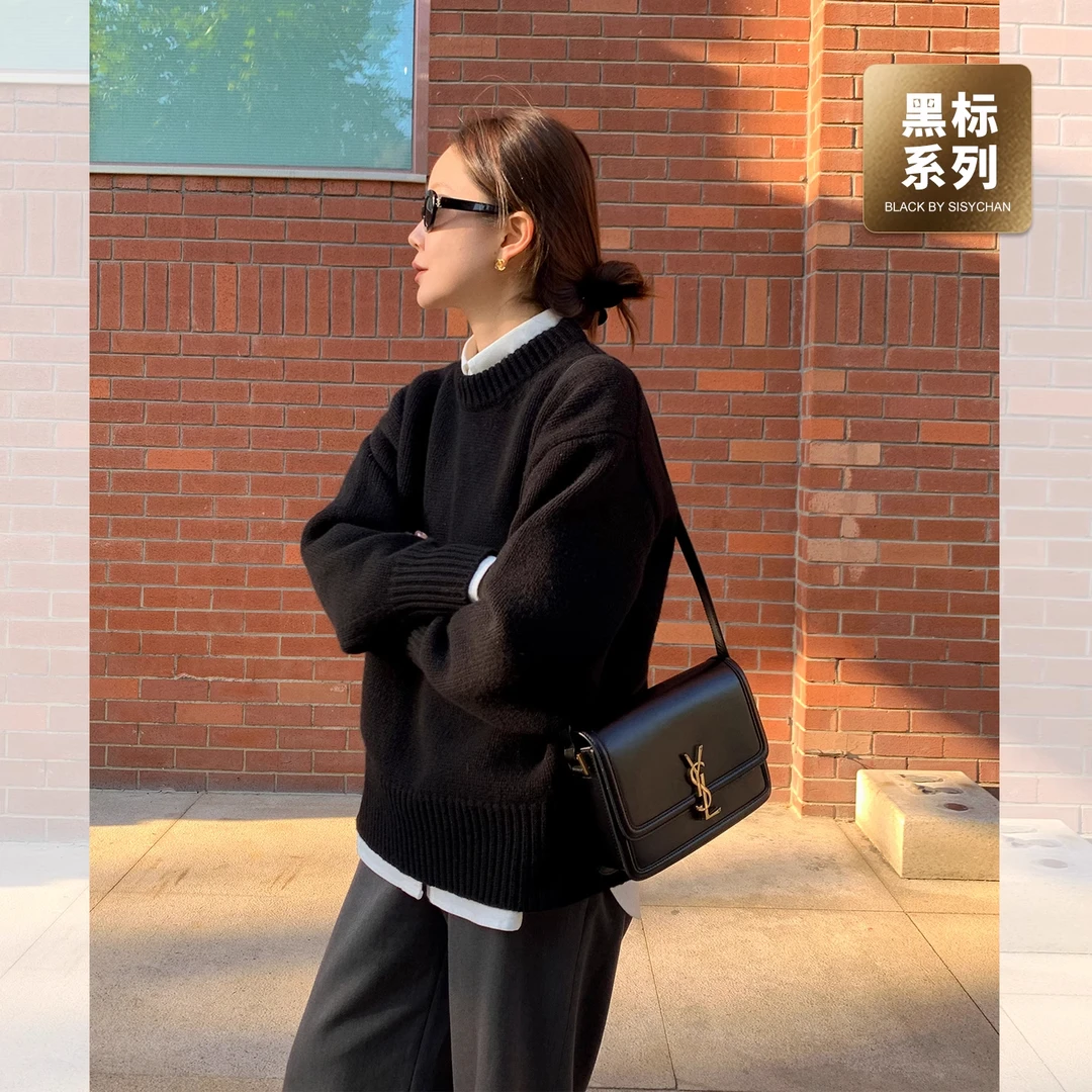 莉贝琳sisy黑标 row毛衣 700g全羊毛气质百搭针织S25411SW09