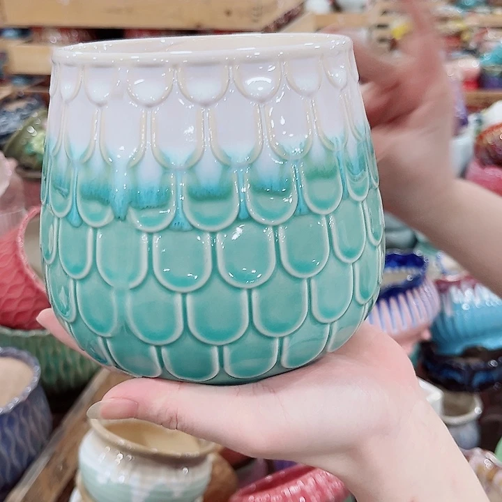 有孔.凑单10元陶瓷花盆发货！