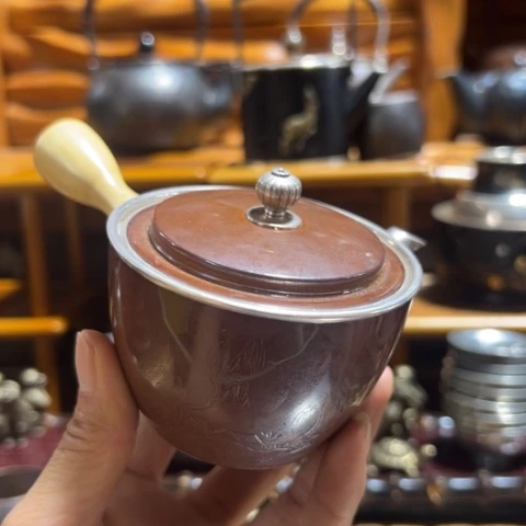 蜜安罐瓷香炉锡茶则