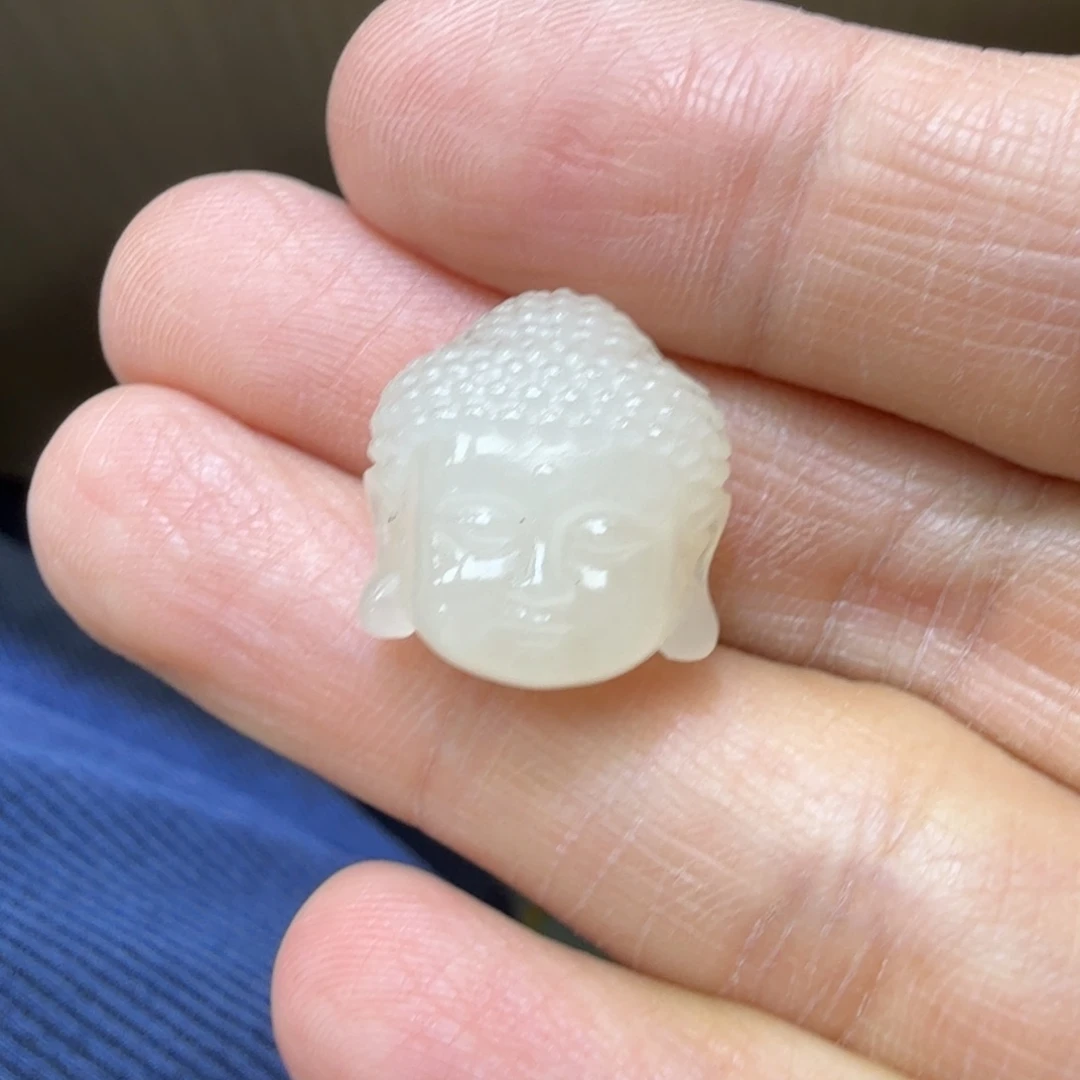 和田玉未镶嵌颈饰藕粉佛头TZ多样性拍一发一
