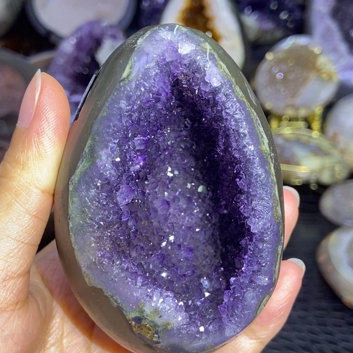 紫晶恐龙蛋未镶嵌水晶