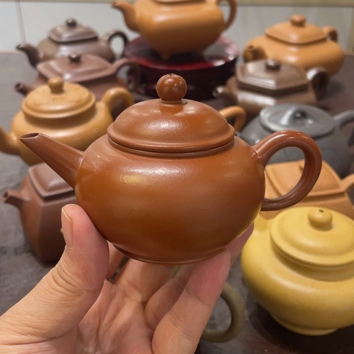 大***宝茶壶紫砂小煤窑朱泥水平