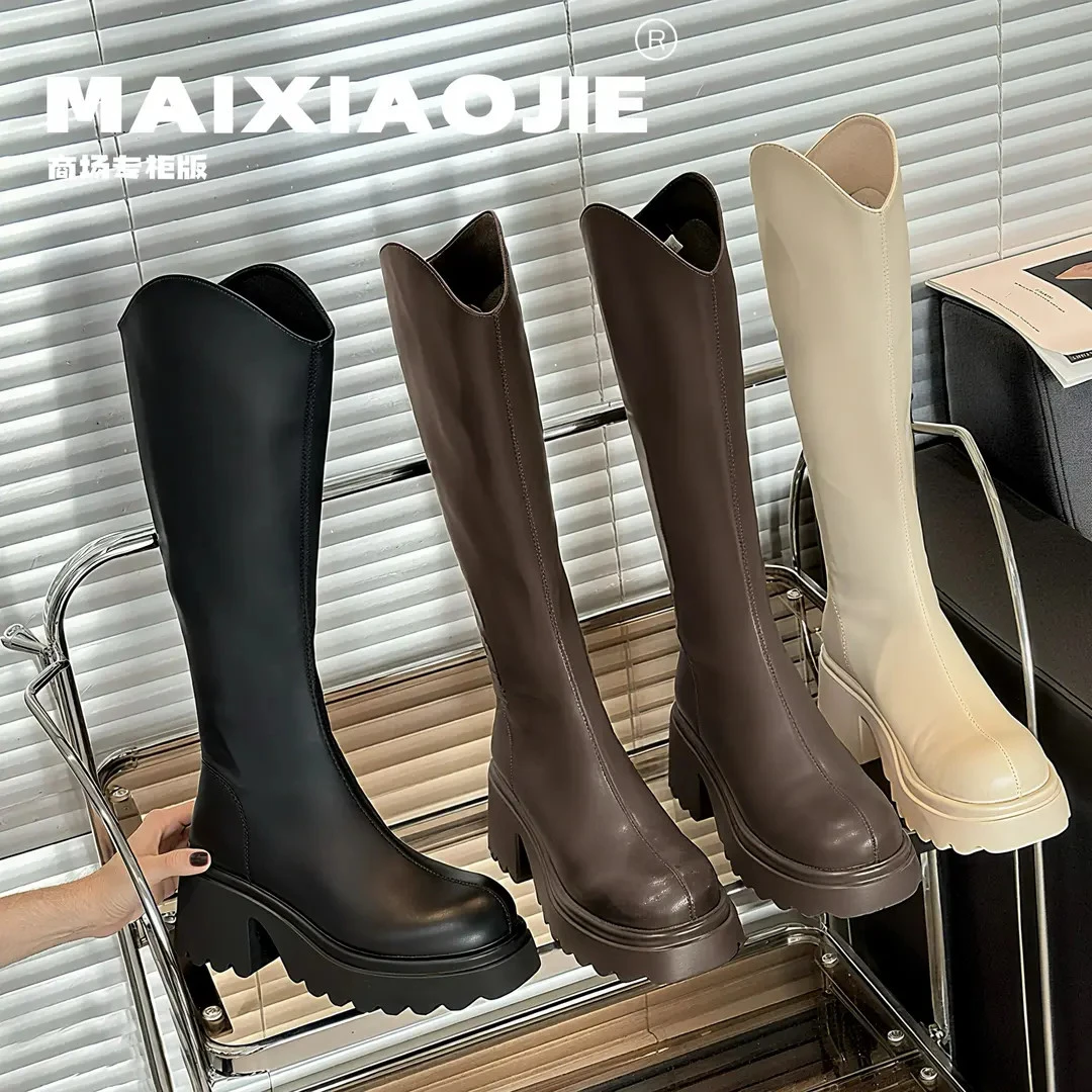 【有运费险】瘦瘦靴长靴高跟厚底骑士显腿细百搭显腿细