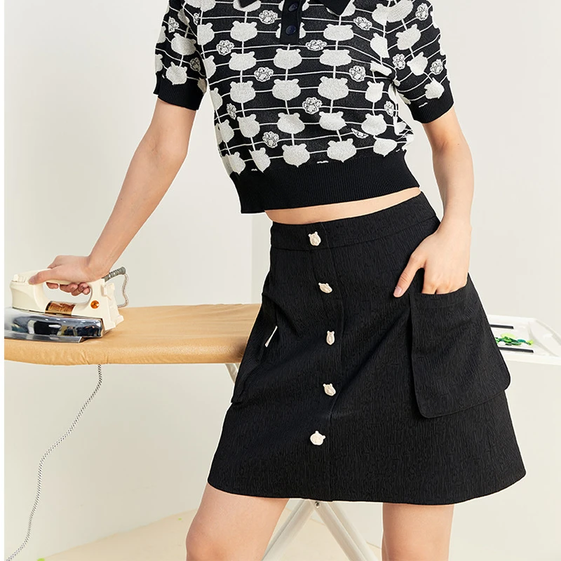 A637          肌理感A型短裙