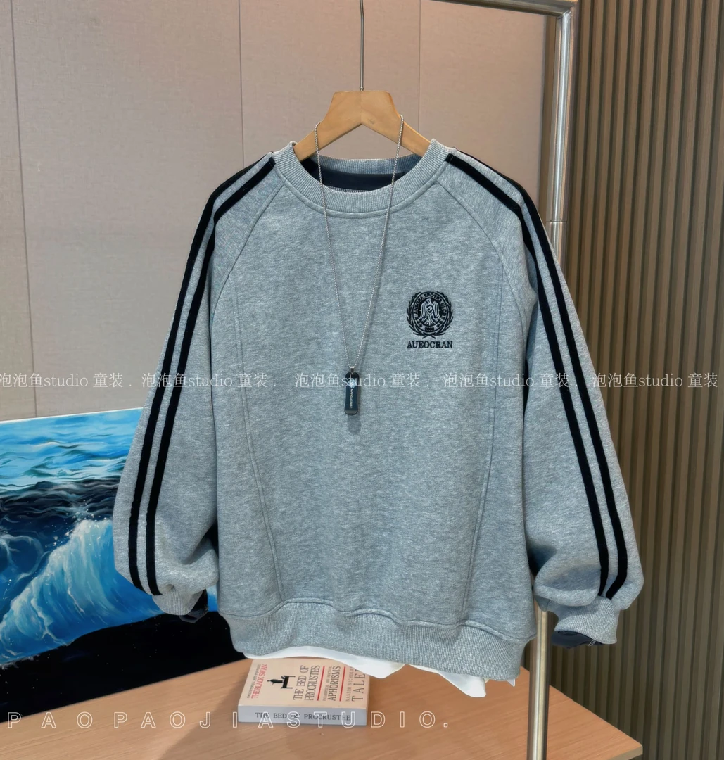 男童卫衣外套冬款2025新款儿童上衣酷帅大童洋气冬装男孩宽松衣服