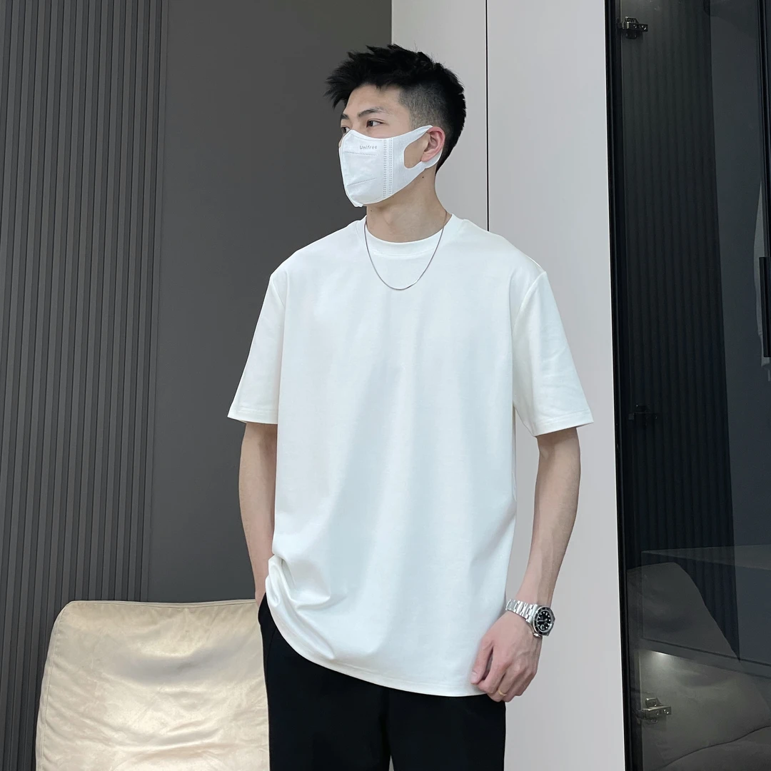 【亲肤莱赛尔】简约时尚休闲修身正肩健身通勤日常搭配圆领T恤男女