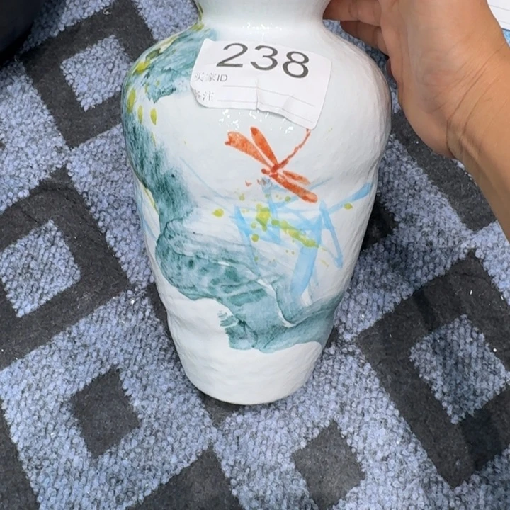 瓷片景德镇高温花器编码238高23口5默认无孔