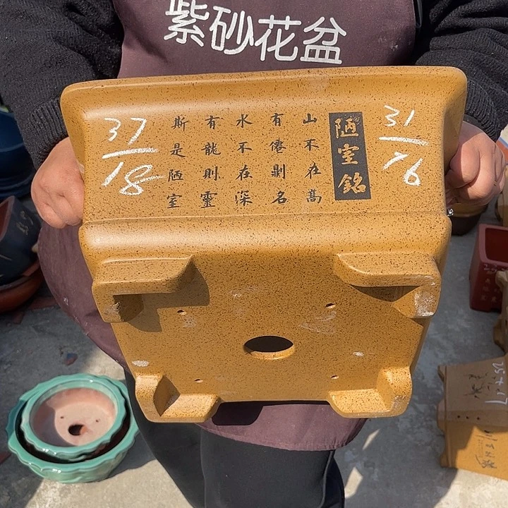 紫砂花盆紫色的小