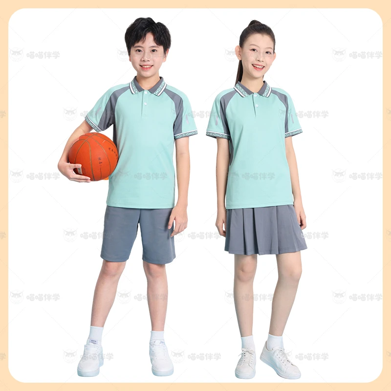 江西赣州市中小学夏季短袖学生统一校服T恤套装男女同款