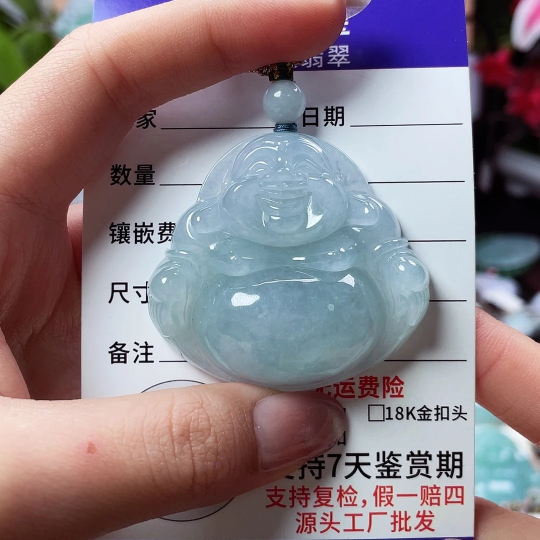 火***箭翡翠未镶嵌颈饰佛公