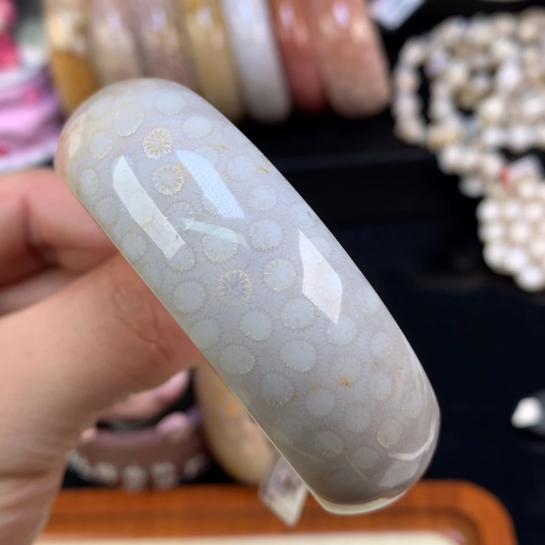 硅化珊瑚（珊瑚玉）未镶嵌颈饰66号海胆花花57.5圈