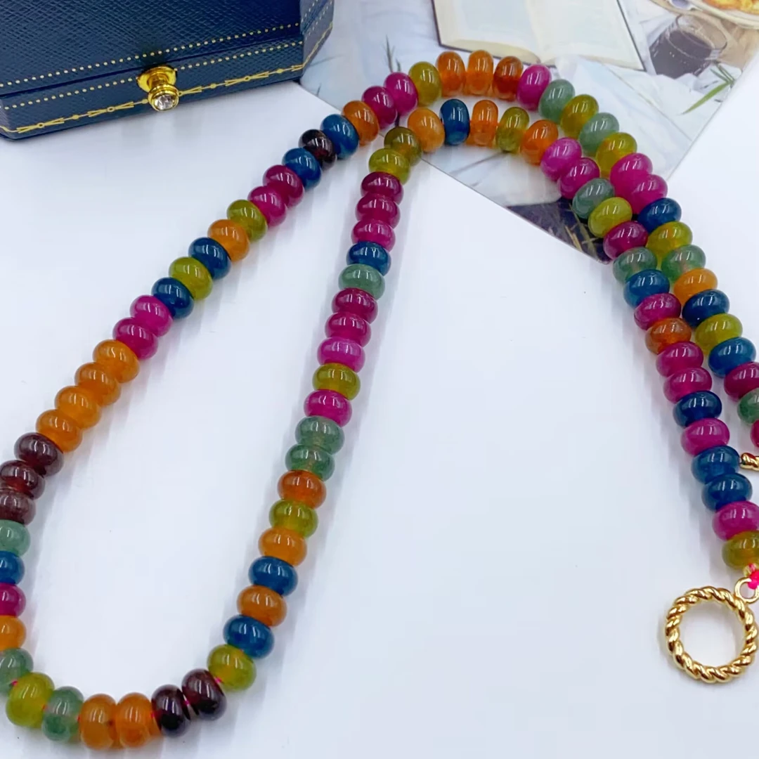 项链 Z3370  精美彩色扁款珠项链多样性发货