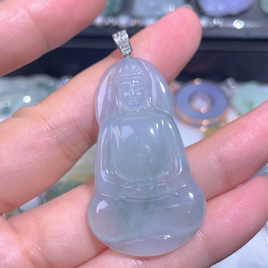 颈饰18K金镶嵌翡翠翡翠