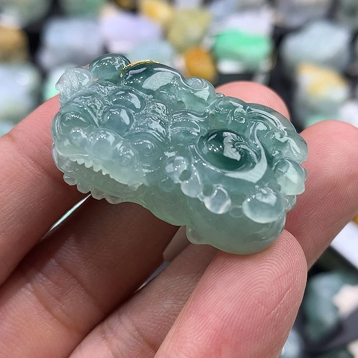 翡翠未镶嵌颈饰天然缅甸翡翠貔貅吊坠