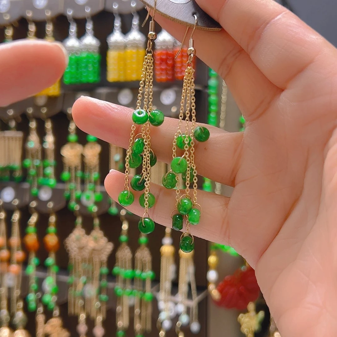 翡翠合金耳饰❦****❦翡翠