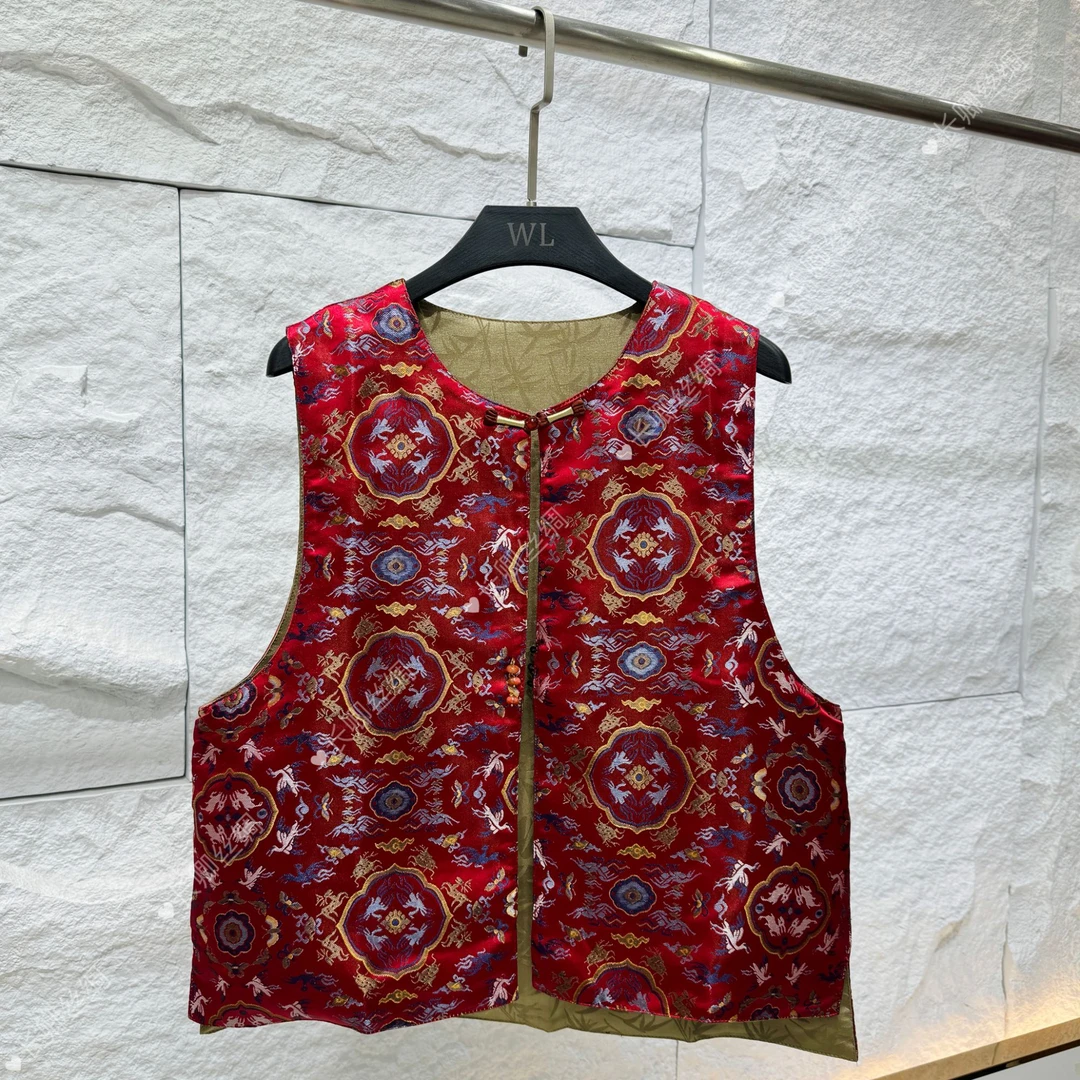 【倾云】新中式国风盘扣提花马甲 QH500