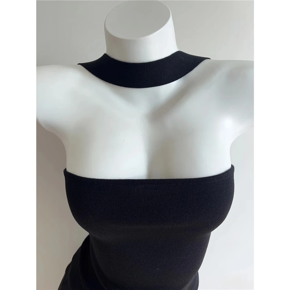 好爱呀！挂脖抹胸吊带 纯欲气质冰丝收腰显瘦露背性感背心