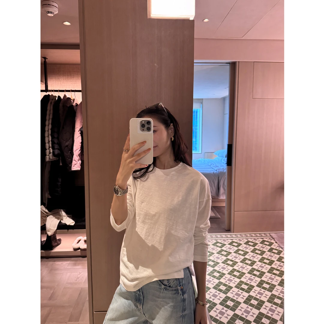 KEEP KAPU靠谱【胶囊系列】重磅竹节棉双版本休闲长袖T恤女KP253609