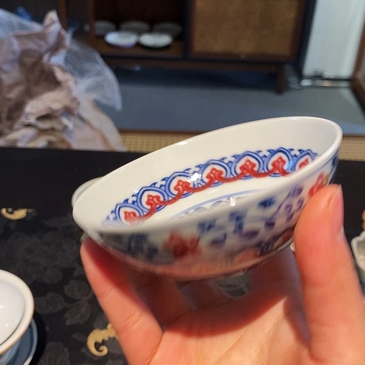 陶摆件青花釉里红宝象