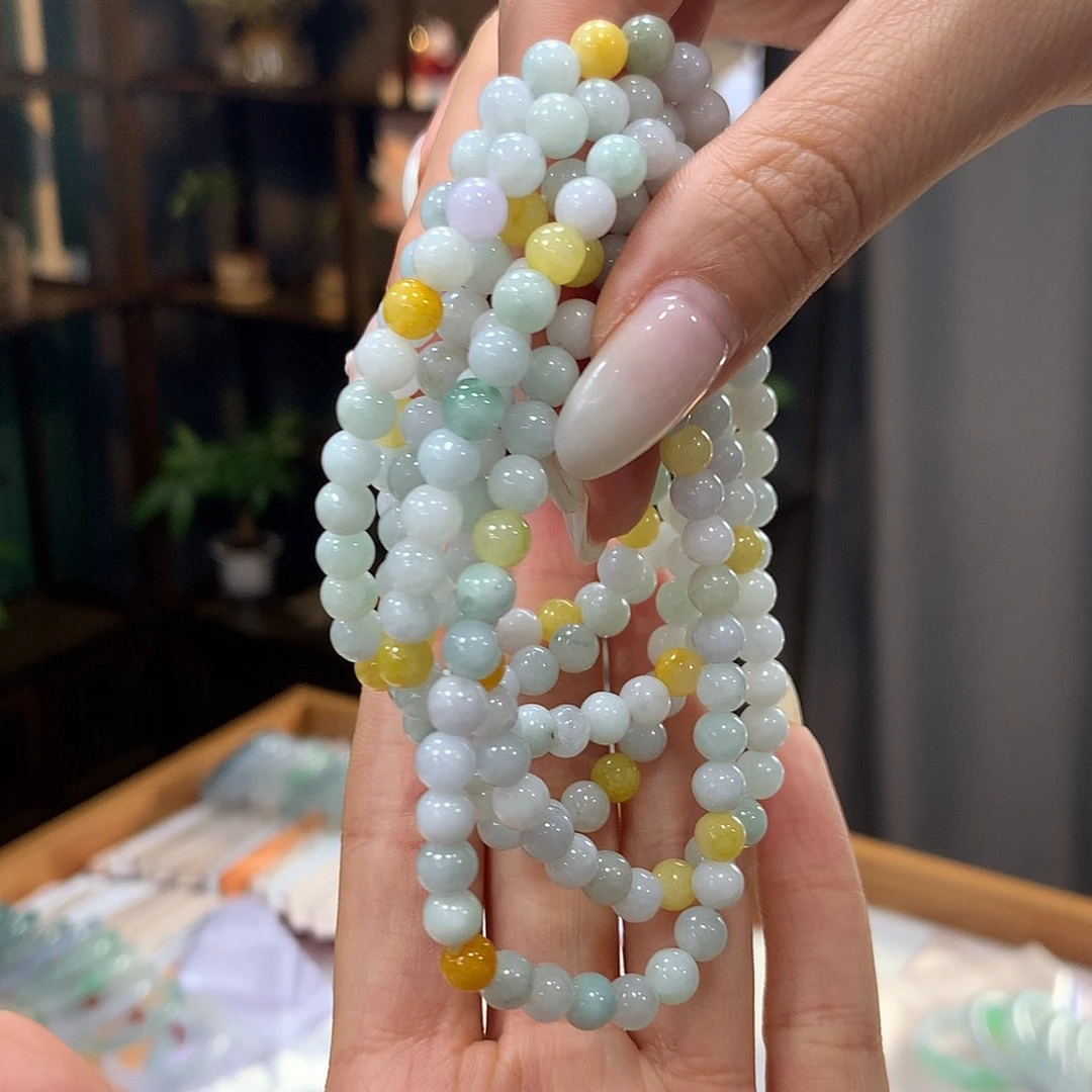 翡翠未镶嵌手链多样性发一