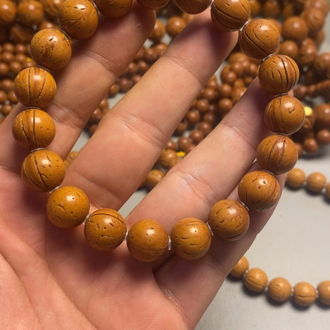 桃核手串脑纹光珠12.5