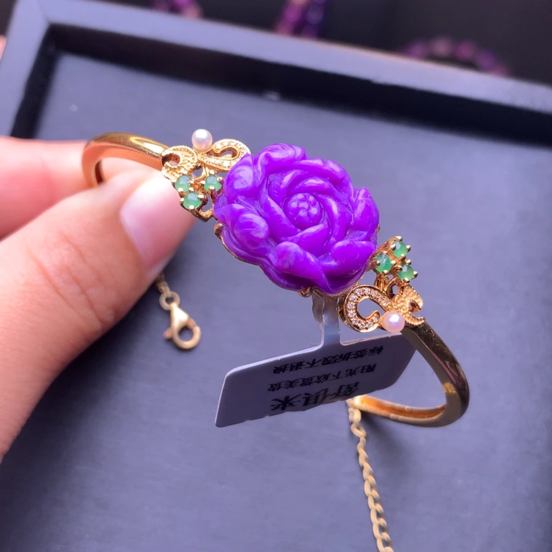 苏纪石（舒俱来）手镯18K金镶嵌