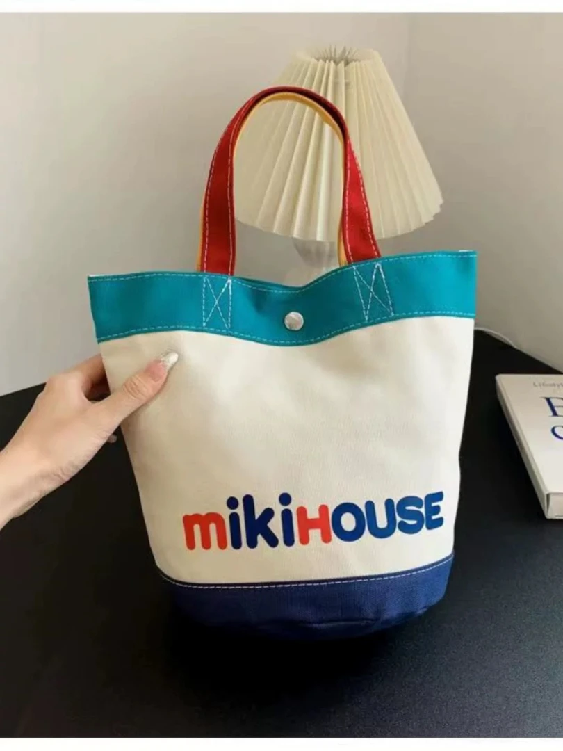 【大陳专属】2025新款日系miki新款帆布包卡通刺绣手提包包包水桶包