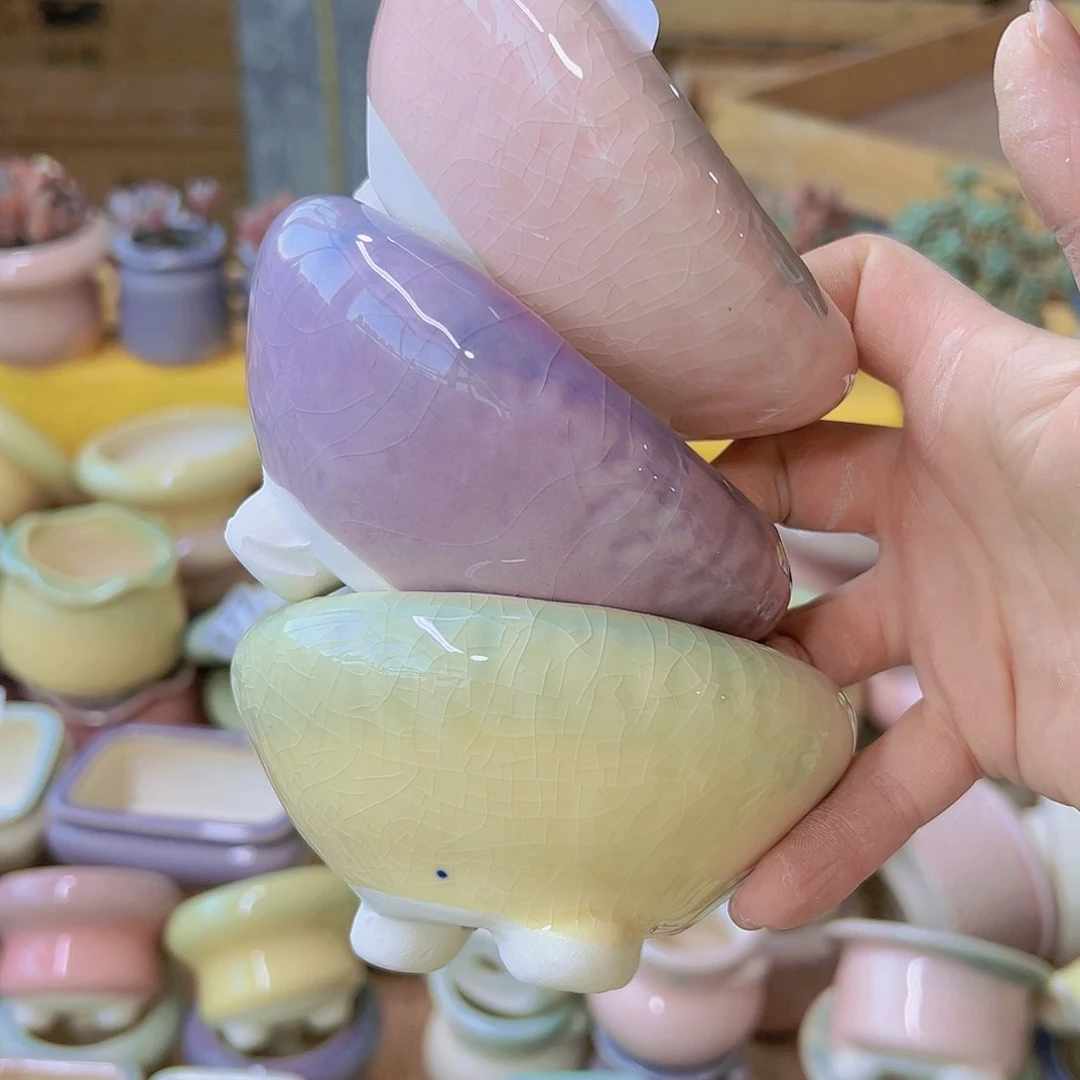 红陶陶瓷花盆当场12包邮